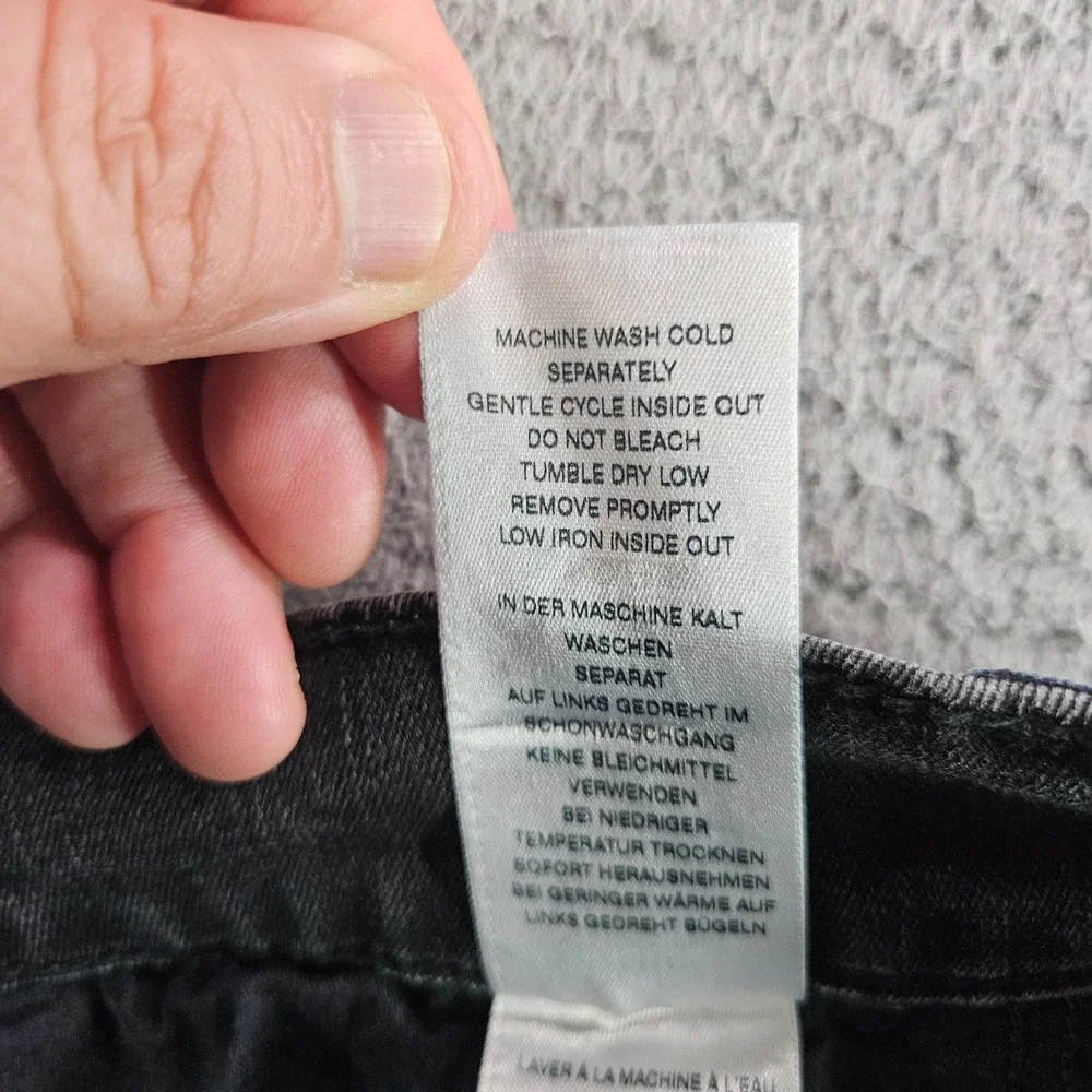 True Religion Rocco Relaxed Skinny Moto Jeans Blue Black 36x33